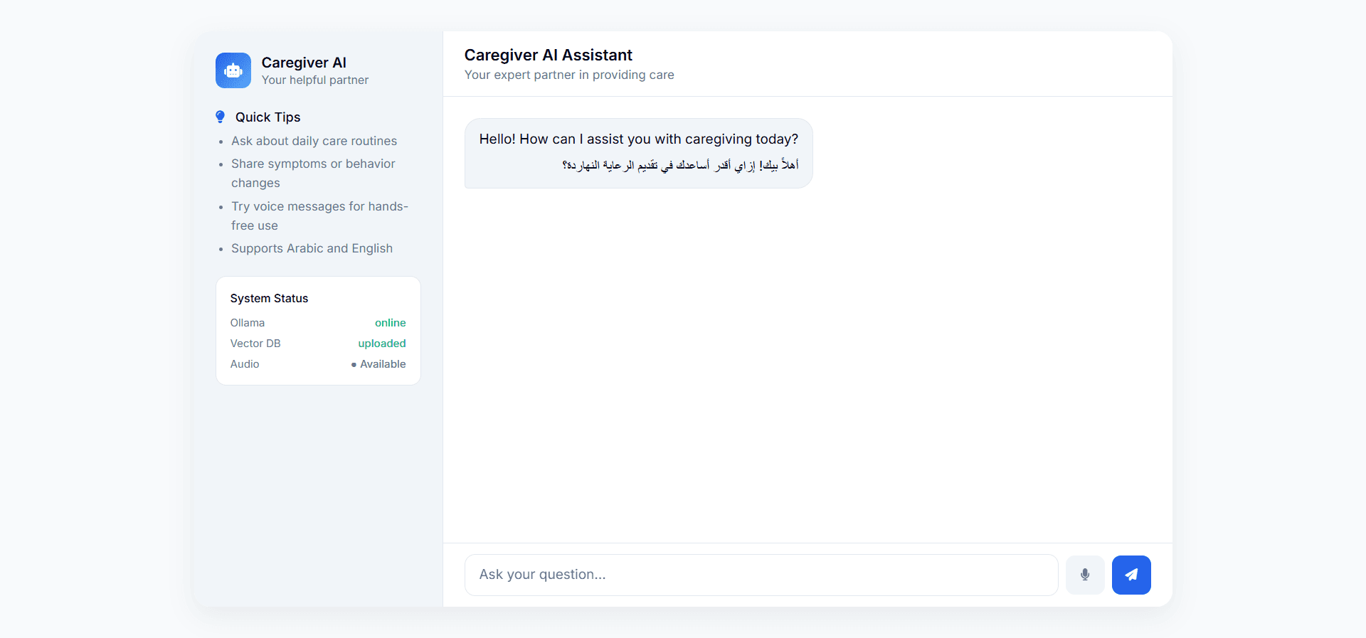 Caregiver Assistant using RAG